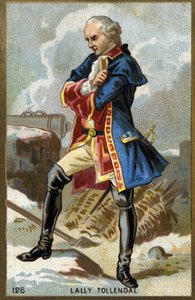 صورة لماركيز توماس آرثر ، البارون دي توليندال ، إيرل لالي (1702 - 1766) ، الجنرال الفرنسي من أصل إيرلندي. الطباعة الحجرية الملونة في أواخر القرن التاسع عشر. بواسطة فنان غير معروف