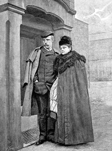 صورة للمستكشف النرويجي فريدجوف نانسن (1861-1930) ، عالم ودبلوماسي ، مع زوجته. بواسطة فنان غير معروف