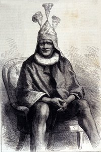 صورة لملك الزولو Cetshwayo (أو Cetawayo ، Cetewayo ، Cetywajo ، Ketchwayo) (1826-1884) نقش من القرن التاسع عشر بواسطة فنان غير معروف