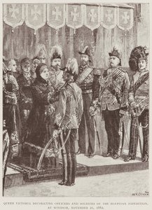 الملكة فيكتوريا تزين الضباط والجنود بواسطة Unknown Artist