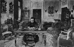 ملكة إنجلترا فيكتوريا في فيلا بالميري في فلورنسا عام 1893. بواسطة فنان غير معروف