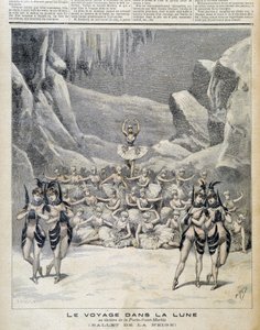التمثيل على مسرح Porte Saint Martin لـ "" Journey in the Moon "" - في "Le Petite Journal" من 09/04/1892 بواسطة فنان غير معروف