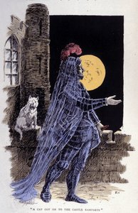 تمثيل شبح في ليلة اكتمال القمر. محفور 1894 بواسطة فنان غير معروف