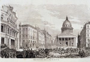 ثورة 1848: هجوم البانثيون في 24 يونيو 1848 - في "" التاريخ الشعبي المعاصر " بواسطة فنان غير معروف