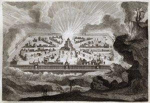 الكتاب المقدس Royaumont ، العهد الجديد: القدس الجديدة. يظهر الملاك القديس يوحنا القدس الجديدة. رسم توضيحي من عام 1811. بواسطة فنان غير معروف