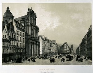 شارع Saint-Antoine و de Rivoli ، كنائس Saint-Paul و Saint-Louis بواسطة فنان غير معروف