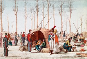 الجنود الروس يتنقلون في الشانزليزيه ، باريس ، فرنسا ، 31 مارس 1814 (نقش) بواسطة فنان غير معروف