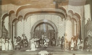 Scene de la piece de theatre "Le Faux Dmitri" من Alexandre Nikolaievitch Ostrovski (1823-1926). مسرح مالي دي موسكو. تصوير ، الذكرى 1870. متحف مسرح الدولة المركزي أ. بخروشين ، موسكو مشهد من مسرحية "False Dmitriy" لـ Ale بواسطة فنان غير معروف