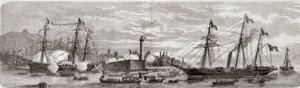 حرب الاستقلال الإيطالية الثانية ، الحملة الإيطالية لعام 1859: نابليون الثالث (1808-1873) في ميناء الجينات 12/05/1859 - وصول الفرنسيين إلى جنوة ، 12 مايو بواسطة فنان غير معروف