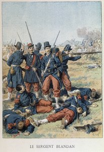 توفي الرقيب بلاندان أثناء غزو الجزائر عام 1842 - في "" هيستوار دو فرانس "" بواسطة فنان غير معروف