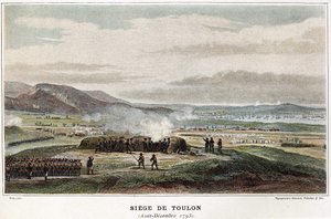 حصار طولون أغسطس-ديسمبر 1793 - في "" المعارك البحرية لنابليون "" بواسطة فنان غير معروف