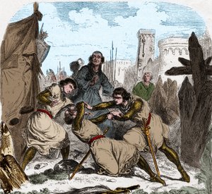 توفي سيمون الرابع من مونتفورت (1150-1218) الأرستقراطي الفرنسي ، في مقر تولوز عام 1218. بواسطة فنان غير معروف