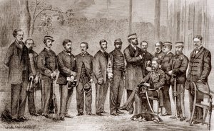 السير جيمس هوب جرانت (1808-1875) ، جندي بريطاني وموظفوه خلال حرب الأفيون الثانية ، التي استمرت من 1856 إلى 1860. بواسطة فنان غير معروف
