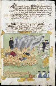 Sorcieres - حرق ثلاث ساحرات في بادن في 4 نوفمبر بواسطة فنان غير معروف
