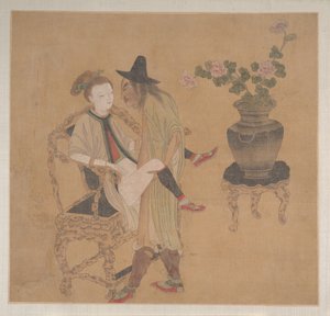 ضابط طرطير مع سيدة شقراء بواسطة فنان غير معروف