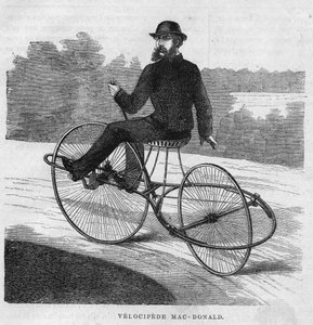 الأمريكي velocipede ماك دونالد. 1869 بواسطة فنان غير معروف