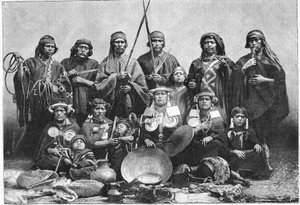 الأراوكانيون في حديقة التأقلم في باريس عام 1883. بواسطة فنان غير معروف