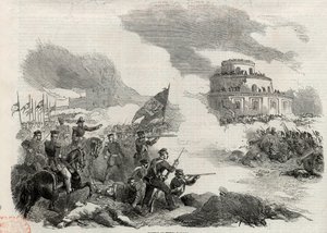 معركة مونتي كاسيروس في أبريل 1852 - ثورة خوستو خوسيه دي أوركويزا (1801-70) ؛ ضد الدكتاتور الأرجنتيني خوان مانويل دي روساس (1793-1877) - معركة كاسيروس ، أو معركة مونتي كاسيرو في 3 فبراير بواسطة فنان غير معروف