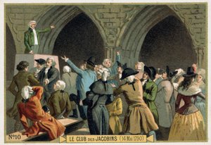 نادي اليعاقبة (14/05/1790). الطباعة الحجرية الملونة في القرن التاسع عشر. بواسطة فنان غير معروف