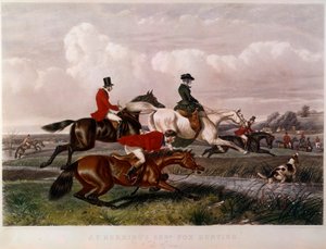 نقش Fox Hunt لجون فريدريك هيرينج (1795-1865) (ec.engl.) مجموعة خاصة من القرن التاسع عشر بواسطة فنان غير معروف