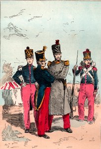 الجيش الفرنسي في عهد لويس فيليب من 1830 إلى 1848 - خط - نقش من عام 1882 في "Histoire de dix ans: 1830-1840" "Louis-Blanc (1811-1882) بواسطة فنان غير معروف