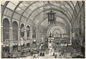 المعرض الدولي بأمستردام 1869 - منظر داخلي لقصر المعارض الدولية بواسطة فنان غير معروف