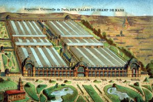 قصر Palais du Champ de Mars في الاحتفال العالمي بباريس عام 1878 بواسطة فنان غير معروف