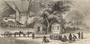 مخزن الخمور في باريس عام 1861 - الكهوف - بواسطة فنان غير معروف
