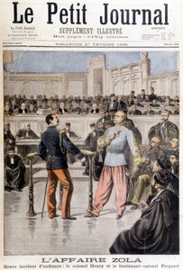 قضية زولا: حادثة استماع خطيرة بين العقيد هوبير هنري (1846-1898) والمقدم جورج بيكوارت (1854-1914) - في "لو بيتيت جورنال" بتاريخ 27/02/1898 بواسطة فنان غير معروف