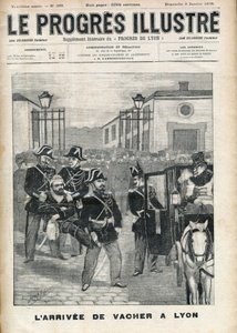 وصول جوزيف فاشير "قاتل الرعاة" (1869-1898) إلى سجن ليون عام 1898 - غلاف "" التقدمي اللامع "في 9 يناير 1898 بواسطة فنان غير معروف