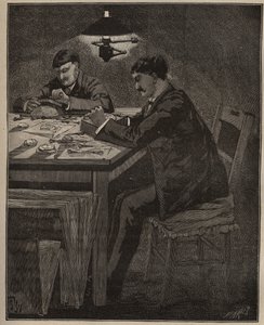 فن الجواهري: نقش الصدفة (الصدفة). نقش من عام 1885 في "" Les Arts et metiers Illustres "" لأدولف بيتارد. بواسطة فنان غير معروف