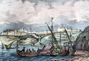 مدينة وهران بالجزائر عام 1840. في "الجزائر القديمة والحديثة" بقلم ليون غاليبرت. الطبعة الايطالية 1846 لون. بواسطة فنان غير معروف
