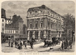 مسرح النهضة الجديد بباريس عام 1873. بواسطة فنان غير معروف