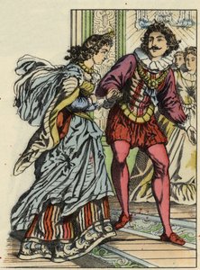 الأمير يدعو سندريلا للرقص. رسم توضيحي لقصة تشارلز بيرولت "Cinderella or La petite slipper de verre" بواسطة فنان غير معروف