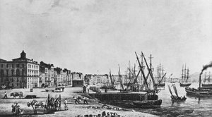 أرصفة بوردو عام 1833 بواسطة فنان غير معروف