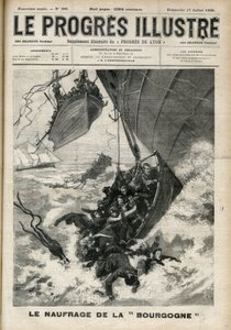 حطام سفينة عبر الأطلسي نقش "بورجوندي" في "التقدم اللامع" في يوليو 1898. بواسطة فنان غير معروف