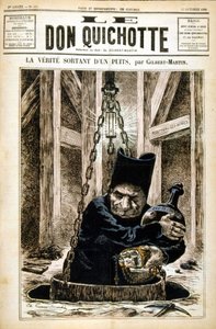 الحقيقة تخرج من بئر - في Le Don Quixote du 27/10/1882 بواسطة فنان غير معروف