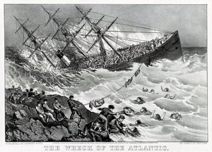 حطام سفينة RMS الأطلسية عبر المحيط الأطلسي من White Star Line ، على ساحل نوفا سكوشا بواسطة فنان غير معروف