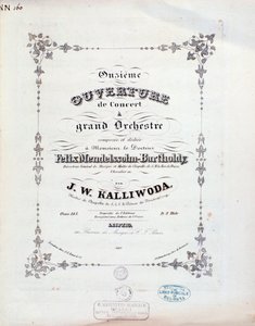 صفحة العنوان للنتيجة الموسيقية لـ ouverture n ° 11 بواسطة Kalliwoda بواسطة فنان غير معروف