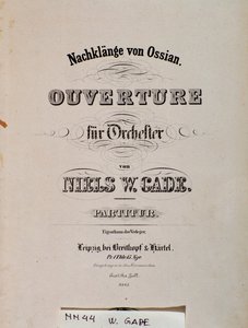 صفحة العنوان للموسيقى الورقية الخاصة بـ Souvenirs D'Ossian ، مقدمة بواسطة Niels Gade بواسطة فنان غير معروف