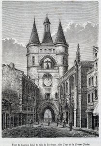 جولة في فندق Hôtel de Ville de Bordeaux السابق ، المعروف باسم "Tour de la Grosse Bell" - نقش بواسطة فنان غير معروف