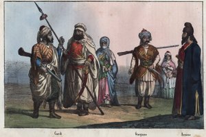 ازياء كردية تقليدية - جورجية - ارمينية - بواسطة فنان غير معروف
