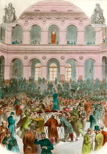 قمامة وكلاء الصرف في مجموعة خاصة Bourse de Paris Engraving 1856 بواسطة فنان غير معروف