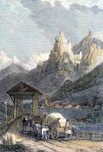 قلعة Trostburg في تيرول. بواسطة فنان غير معروف