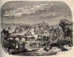 Uzerche - Correze - فرنسا - نقش في "" PATRIE "" - صورة وصف مقتضب لفرنسا في 6 مجلدات بواسطة LUCIEN HUARD - نهاية القرن التاسع عشر بواسطة فنان غير معروف