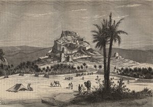 منظر لوادي الجولية (المنيا أو المنيا سابقا الجولية) في الجزائر جنوب ولاية وهران في نهاية القرن التاسع عشر - نقش بواسطة فنان غير معروف