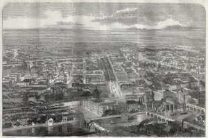 منظر لمدينة برلين (بيرلينو) عام 1858. بواسطة فنان غير معروف