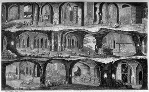 منظر لأعمال تحت الأرض في مناجم الملح في Wieliska ، Gallicia. في "" Les wonders de l'industrie "للمخرج لويس فيغير. بواسطة فنان غير معروف