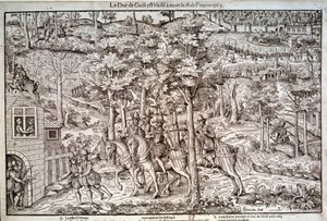 حروب الأديان 1562-1598 "" اغتيال فرانسوا الأول من لورين (1519-1563) دوق Guise الثاني في 18/02/1563. زعيم كاثوليكي ، قتل على يد الكالفيني جان دي بولتروت دي مير أو ميري. نقش القرن السادس عشر. باريس ، BN بواسطة فنان غير معروف