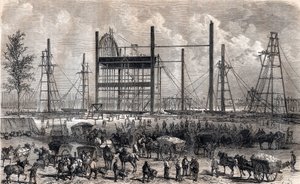 أعمال حقل المريخ في باريس في نهاية أبريل 1866 - نقش عام 1867 بواسطة فنان غير معروف